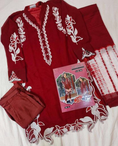 MARIA DESIGNER STUDIO 1001 RED PAKISTANI KURTIS WHOLESALE - Image 3