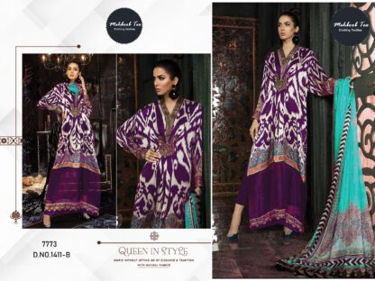 MEHBBOB TEX 1411 B JADE SOLITAIRE VOL 4 PAKISTANI SUITS ONLINE