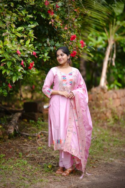 THE LIBAS COLLECTION PINK FULLY STITCHIED SUIT SET ONLINE
