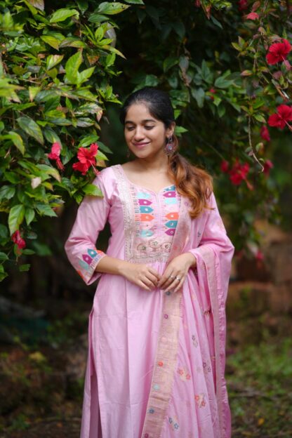 THE LIBAS COLLECTION PINK FULLY STITCHIED SUIT SET ONLINE