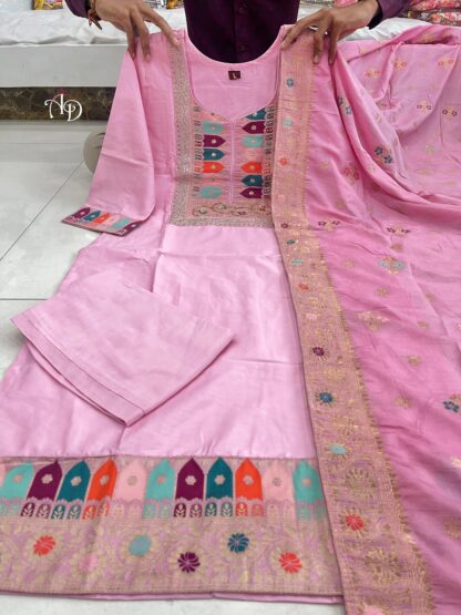THE LIBAS COLLECTION PINK FULLY STITCHIED SUIT SET ONLINE - Image 2