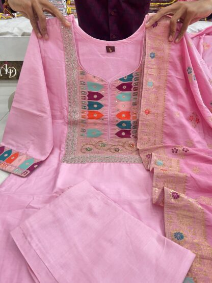 THE LIBAS COLLECTION PINK FULLY STITCHIED SUIT SET ONLINE - Image 3