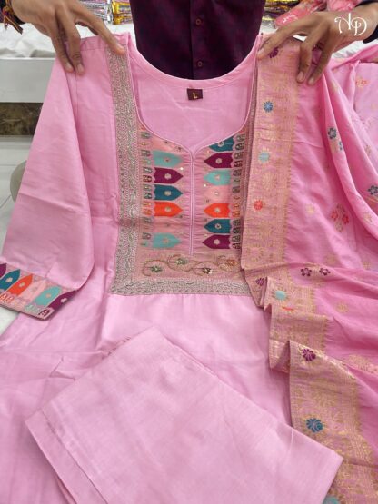 THE LIBAS COLLECTION PINK FULLY STITCHIED SUIT SET ONLINE - Image 4