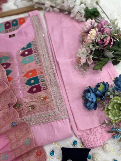 THE LIBAS COLLECTION PINK FULLY STITCHIED SUIT SET ONLINE - Image 6