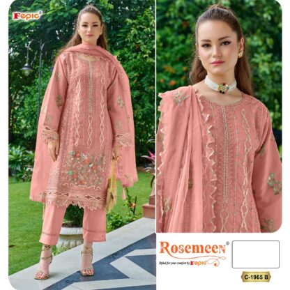 FEPIC ROSEMEEN C 1965 B DESIGNER PAKISTANI SUITS INDIA