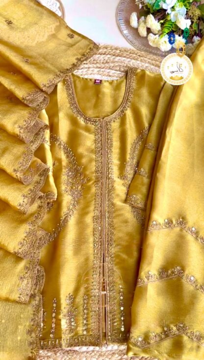 PD1089 YELLOW READYMADE TOP PLAZZO & DUPATTA COLLECTIONS