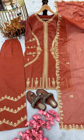 PD1089 ORANGE READYMADE TOP PLAZZO & DUPATTA DESIGN 2025PD1089 ORANGE READYMADE TOP PLAZZO & DUPATTA DESIGN 2025