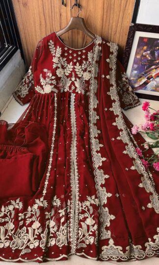 LC 1208 MAROON LONG INDOWESTERN GOWN SET ONLINE WHOLESALELC 1208 MAROON LONG INDOWESTERN GOWN SET ONLINE WHOLESALE
