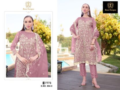 ZIAAZ DESIGNS 804 C SEMI STITCHED PAKISTANI SUITS WHOLESALE PRICE