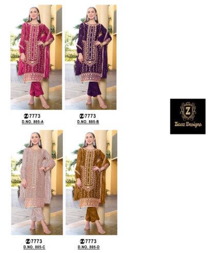 ZIAAZ DESIGNS 805 A PAKISTANI SUITS IN SINGLE PIECE