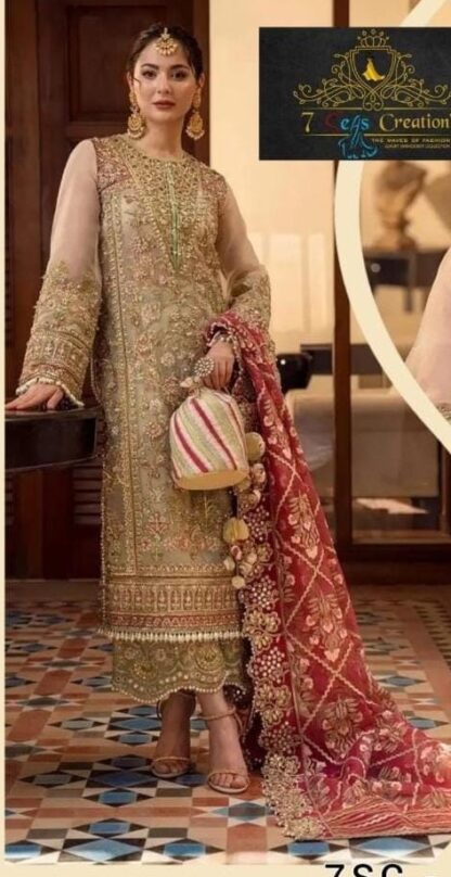 7SEAS CREATIONS 7CS 7153 PAKISTANI SUITS IN SINGLE PIECE