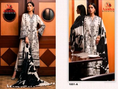 AASHA DESIGNER 1051 A SEMI LAWAN PAKISATNI SUITS WITH PRICE - Image 3