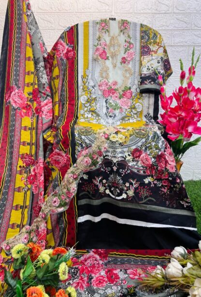 AASHA DESIGNER COTTON PETCH WORK PAKISTANI DRESS MATERIAL ONLINE - Image 2
