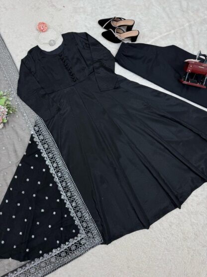 KD 1502 BLACK PARTY WEAR PLAZZO SUITS ONLINE SHOPPING - Image 2