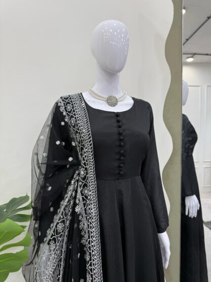 KD 1502 BLACK PARTY WEAR PLAZZO SUITS ONLINE SHOPPING - Image 4
