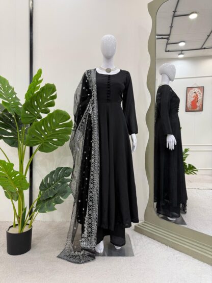 KD 1502 BLACK PARTY WEAR PLAZZO SUITS ONLINE SHOPPING - Image 7