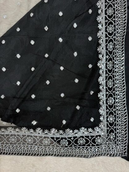 KD 1502 BLACK PARTY WEAR PLAZZO SUITS ONLINE SHOPPING - Image 3