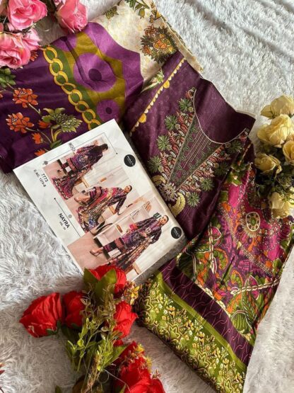 MEHBBOB TEX COTTON PETCH WORK PAKISTANI SUITS IN SINGLE PIECE - Image 17
