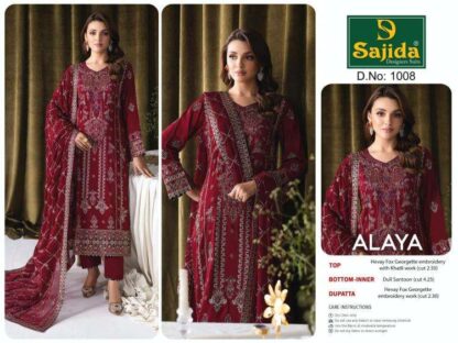 SAJIDA 1008 ALAYA-VOL-1 GEORGETTE PAKISTANI SUITS ONLINE - Image 3