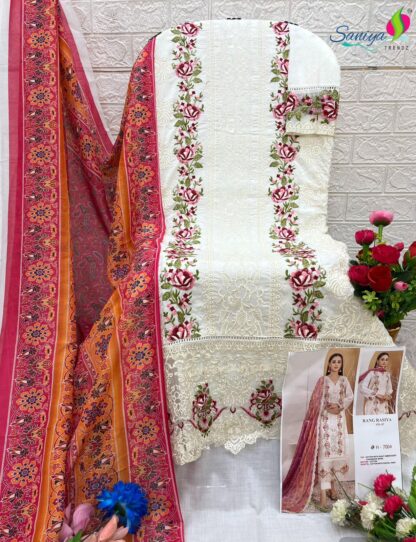SANIYA TRENDZ 7004 RANGRASIYA CHIKANKARI VOL 07 PAKISTANI SUITS FOR WOMEN - Image 2