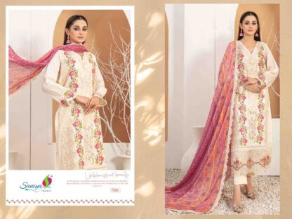 SANIYA TRENDZ 7004 RANGRASIYA CHIKANKARI VOL 07 PAKISTANI SUITS FOR WOMEN