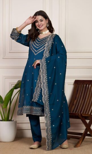 THE LIBAS COLLECTION BLUE CHANDERI SILK SALWAR SUITS SUPPLIERTHE LIBAS COLLECTION BLUE CHANDERI SILK SALWAR SUITS SUPPLIER