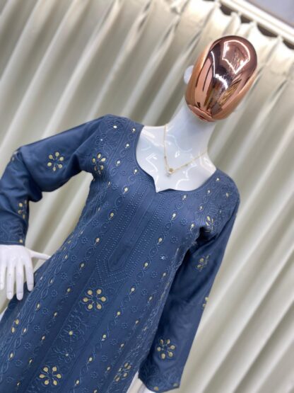 BE 336 BLUE SUMMER SPECIAL TRENDING KURTA PLAZZO DESIGN 2025
