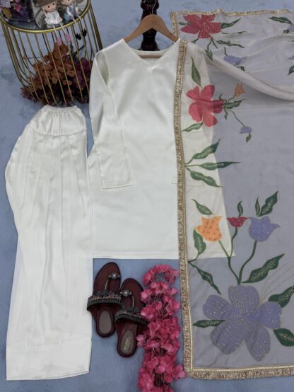 PD 1098 WHITE PARTYWEAR SUITS FOR WOMEN