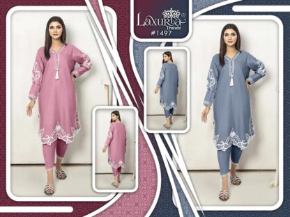 LAXURIA TRENDZ 1497 THULAIN PINK READYMADE KURTI ONLINE