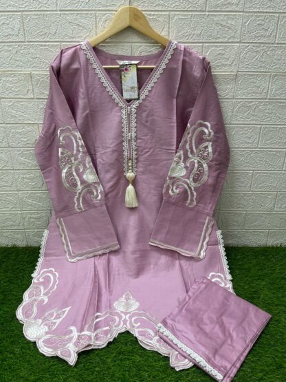 LAXURIA TRENDZ 1497 THULAIN PINK READYMADE KURTI ONLINE - Image 2