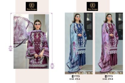 ZIAAZ DESIGNS 879 A SEMI STITCHED LADIES PAKISTANI SUITS WHOLESALE