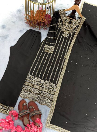 PD 1085 BLACK PAKISTANI SUITS BEST PRICE - Image 2
