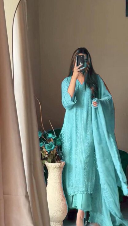 BE 322 SKY BLUE RICH COMBINATION PLAZZO SET FOR WOMEN BE 322 SKY BLUE, BEST QUALITY PAKISTANI SUITS, ONLINE SHOPPING SUITS, PAKISTANI SALWAR KAMEEZ, PAKISTANI SUITS AT MANUFACTURER PRICE, PAKISTANI SUITS BEST PRICE, PAKISTANI SUITS IN SURAT, PAKISTANI SUITS ONLINE SHOPPING  BE, READYMADE, Single, Suits, THE LIBAS COLLECTION