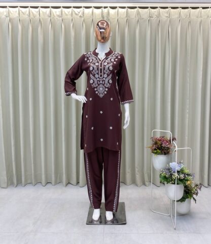 BE 340 CO-ORD SET WITH EMBROIDERY WORK WHOLESALE