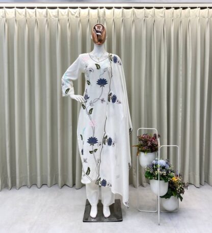 BE 343 KURTA PLAZZO AND DUPATTA SET ONLINE SHOPPING - Image 3