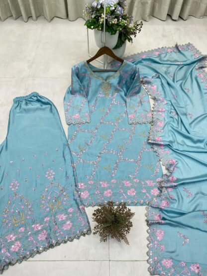 BE 350 KURTA PLAZZO AND DUPATTA SET ONLINE INDIA - Image 11