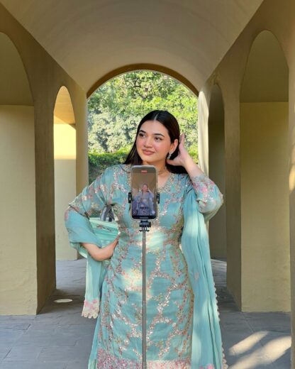 BE 350 KURTA PLAZZO AND DUPATTA SET ONLINE INDIA - Image 7