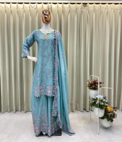 BE 350 KURTA PLAZZO AND DUPATTA SET ONLINE INDIA - Image 9