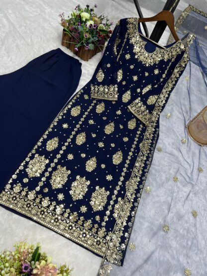 JL 1034 KURTI DUPATTA WITH BEAUTIFUL PLAZZO WHOLESALE - Image 2