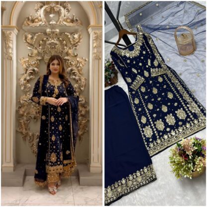 JL 1034 KURTI DUPATTA WITH BEAUTIFUL PLAZZO WHOLESALE