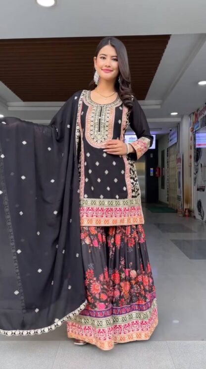 KF 1680 BLACK DESIGNER PARTY WEAR SUIT ONLINE WHOLESALE BEST QUALITY PAKISTANI SUITS, KF 1680 BLACK, ONLINE SHOPPING SUITS, PAKISTANI SUITS BEST PRICE, PAKISTANI SUITS MANUFACTURER IN SURAT, SALWAR KAMEEZ WHOLESALE  COTTON SUITS, JIHAN, Pakistani Suits, Single, Suits