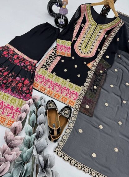 KF 1680 BLACK DESIGNER PARTY WEAR SUIT ONLINE WHOLESALE BEST QUALITY PAKISTANI SUITS, KF 1680 BLACK, ONLINE SHOPPING SUITS, PAKISTANI SUITS BEST PRICE, PAKISTANI SUITS MANUFACTURER IN SURAT, SALWAR KAMEEZ WHOLESALE  COTTON SUITS, JIHAN, Pakistani Suits, Single, Suits