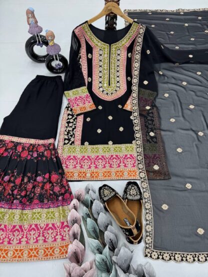 KF 1680 BLACK DESIGNER PARTY WEAR SUIT ONLINE WHOLESALE BEST QUALITY PAKISTANI SUITS, KF 1680 BLACK, ONLINE SHOPPING SUITS, PAKISTANI SUITS BEST PRICE, PAKISTANI SUITS MANUFACTURER IN SURAT, SALWAR KAMEEZ WHOLESALE  COTTON SUITS, JIHAN, Pakistani Suits, Single, Suits