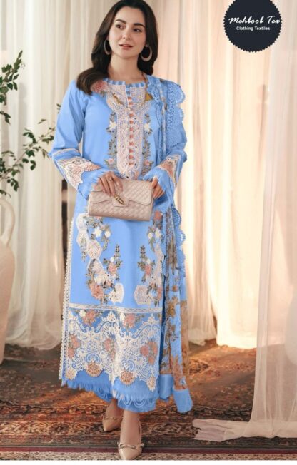 MEHBBOB TEX 1587 F MARIA B EMB LAWN PAKISTANI SALWAR SUITS ONLINE KURTIS WHOLESALER, MEHBBOB TEX 1587 F MARIA B EMB LAWN  MEHBOOB TEX, Single, Suits