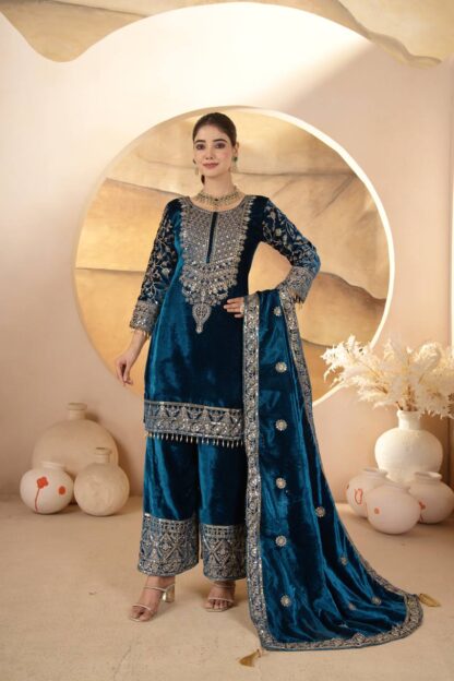 NEVIL NF 1231 VELVET NEVY BLUE SALWAR SUITS ONLINE SHOPPING - Image 11