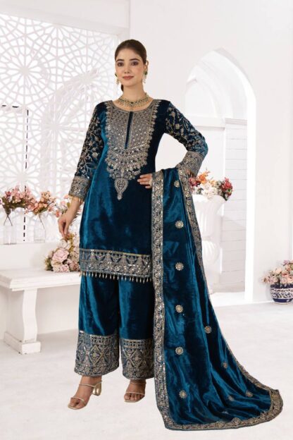 NEVIL NF 1231 VELVET NEVY BLUE SALWAR SUITS ONLINE SHOPPING (13)