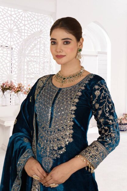 NEVIL NF 1231 VELVET NEVY BLUE SALWAR SUITS ONLINE SHOPPING (13)