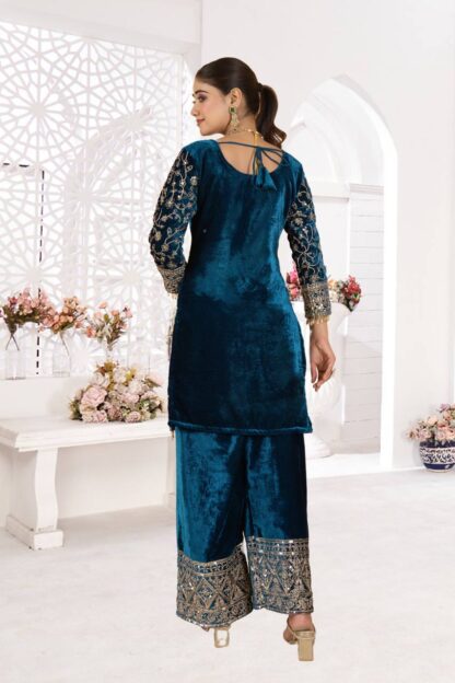 NEVIL NF 1231 VELVET NEVY BLUE SALWAR SUITS ONLINE SHOPPING - Image 6