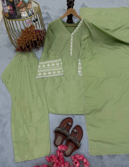 PD 1095 LIGHT GREEN KURTIS WITH PLAZZO COLLLECTION ONLINE