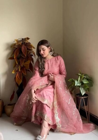 PD1100 ROMAN SILK TOP PLAZZO & DUPATTA SET ONLINE - Image 3